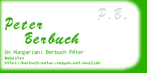 peter berbuch business card